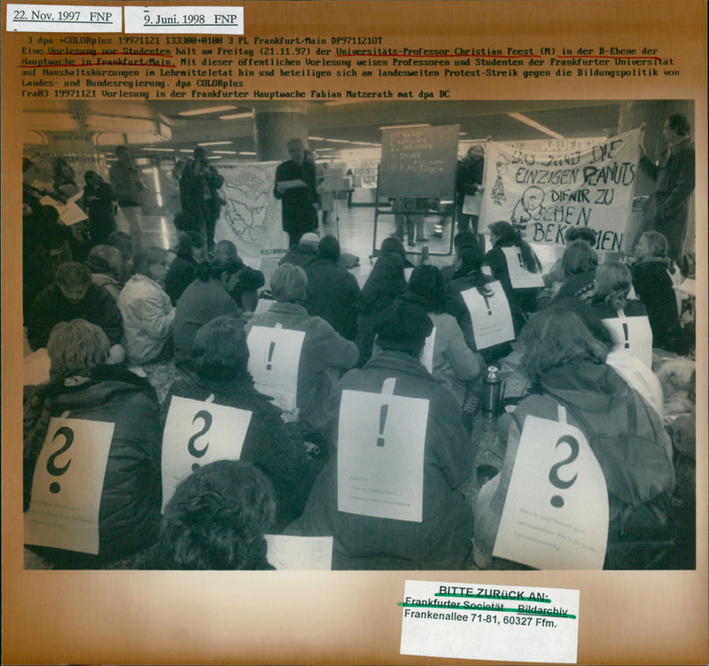 1997 Frankfurt students demonstrate - Vintage Photograph