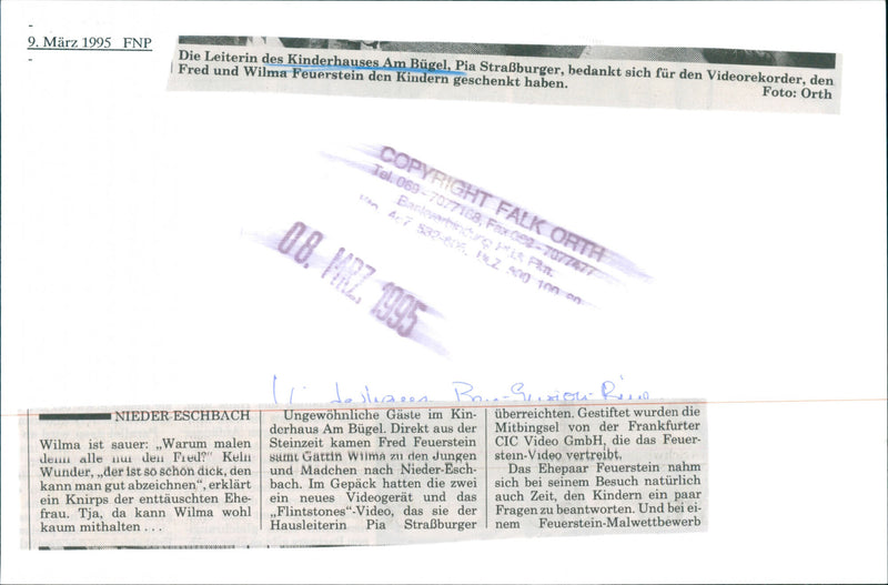 1995 Fred and Wilma Feuerstein - Vintage Photograph