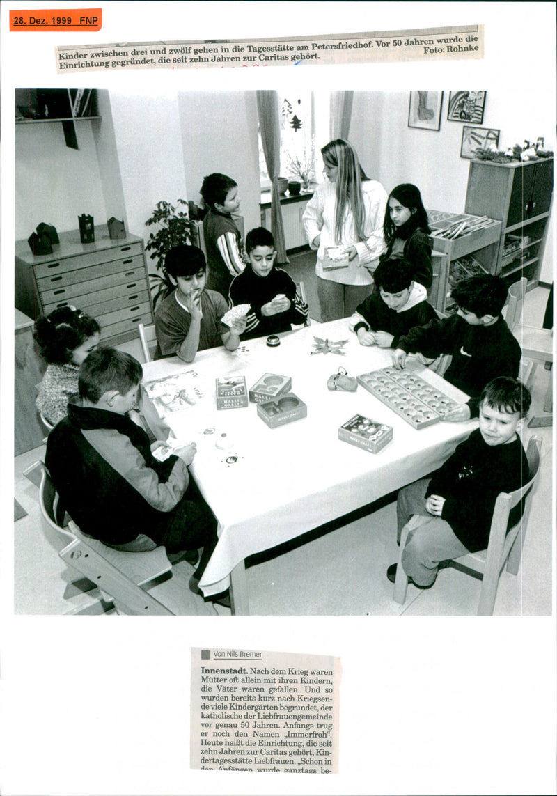 1999 daycare at the Petersfriedhof - Vintage Photograph