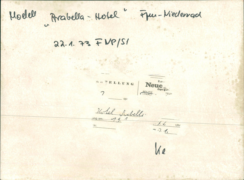 Model "Arabella Hotel" - Vintage Photograph