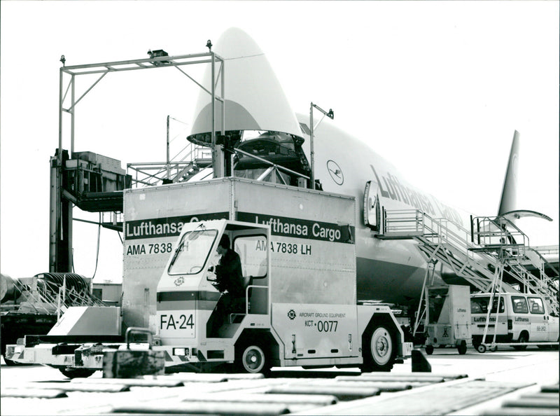 Lufthansa cargo plane - Vintage Photograph