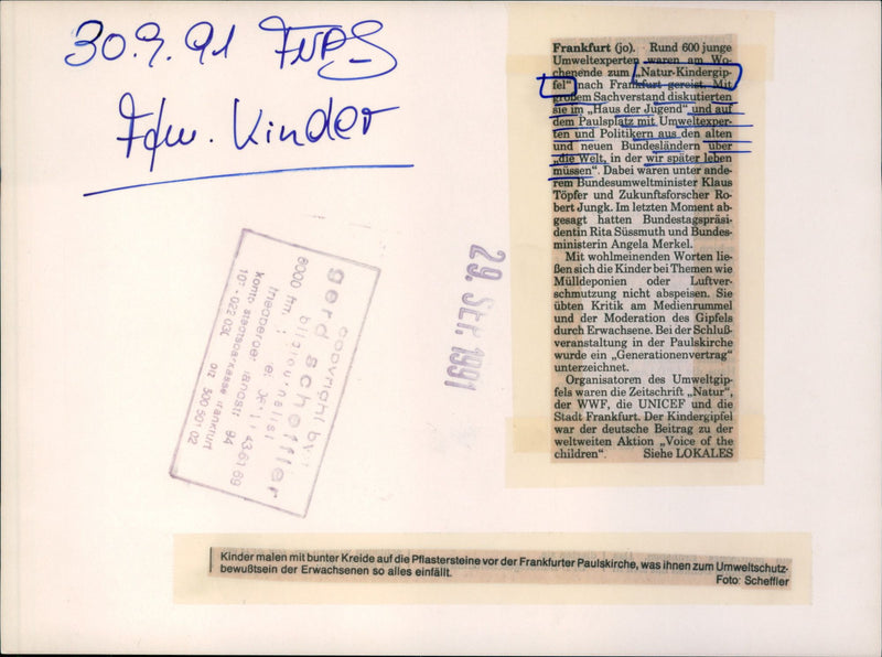 Nature Children's Summit in Frankfurt - Vintage Photograph