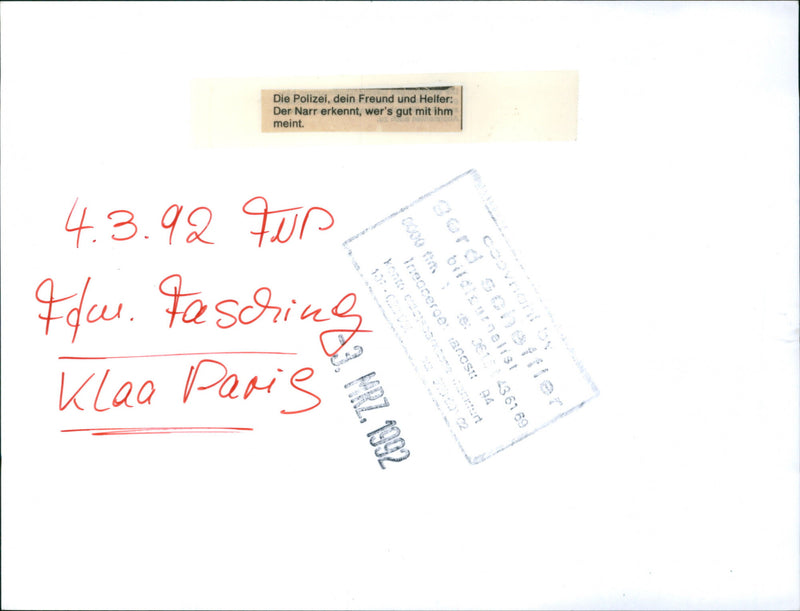 1992 FFM. - Vintage Photograph