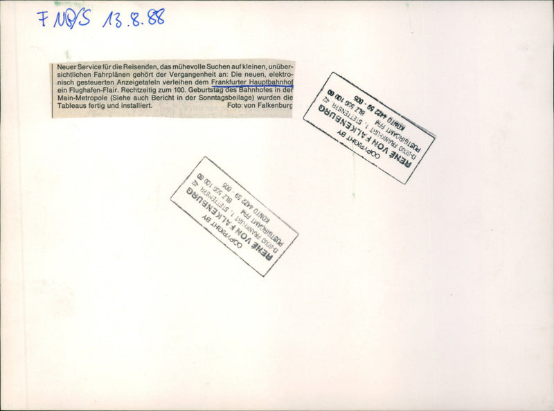 1988 Frankfurt Central Station - Vintage Photograph