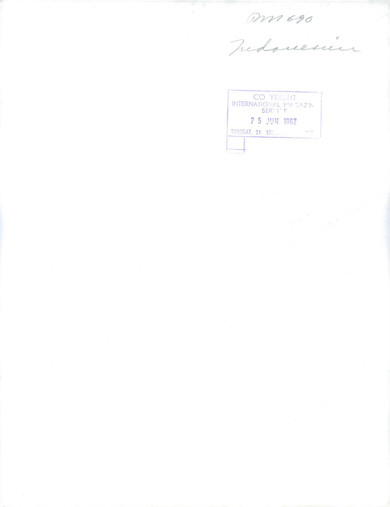 Indonesian Soldiers walking through the river during war. 1962 - Vintage Photograph