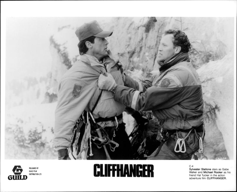 Sylvester Stallone and Michael Rooker in the action-adventure film "Cliffhanger". - Vintage Photograph