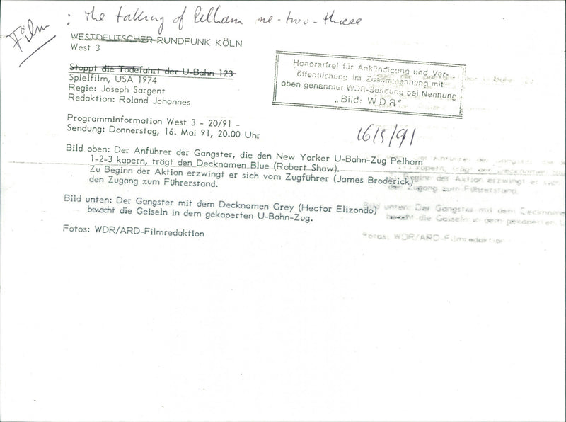 The taking of Pelham one two three 1974 - Vintage Photograph