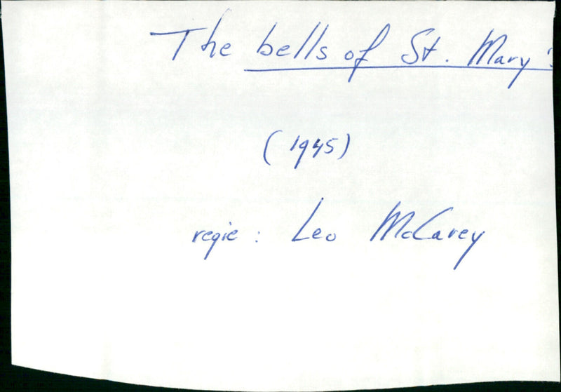 Film: The bells of St Mary - Vintage Photograph
