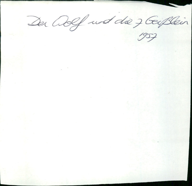 FILM: Der Wolf und die 7 Geißlein - Vintage Photograph