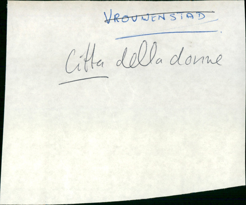 FILM: La città delle donne - Vintage Photograph