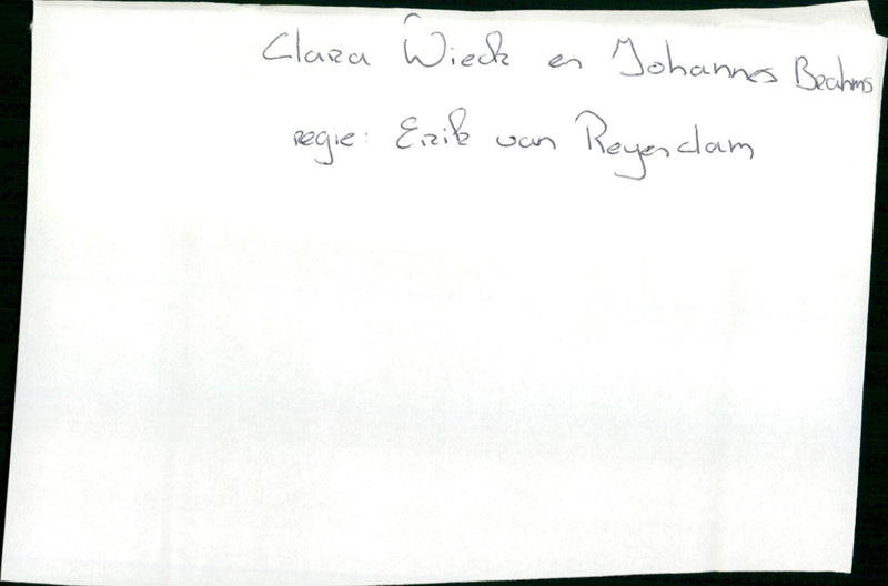 FILM:  Clara Wieck - Johannes Brahms - Vintage Photograph