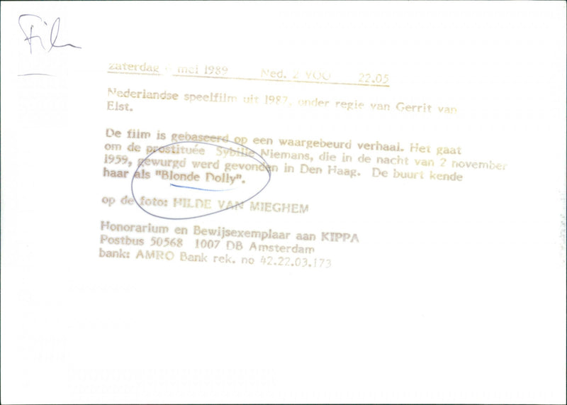 Hilde Van Mieghem - Blonde Dolly - Vintage Photograph