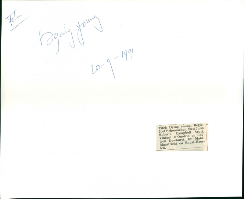 Dying Young - Vintage Photograph