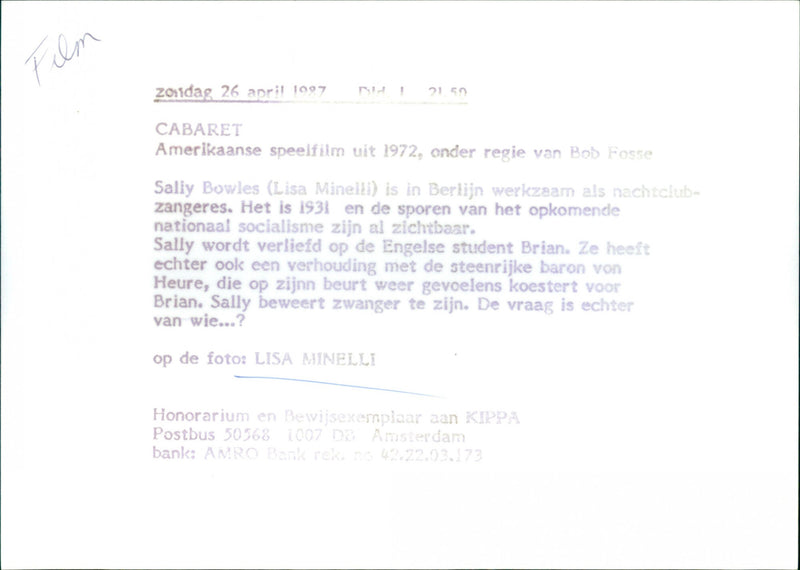 Lisa Minnelli - Cabaret - Vintage Photograph