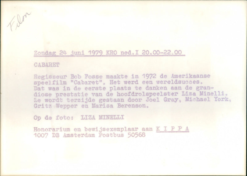 Liza Minnelli - Cabaret - Vintage Photograph