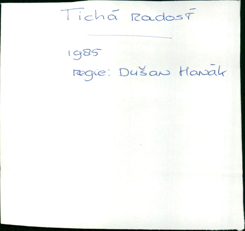 Quiet Happiness / Ticha radost. - Vintage Photograph