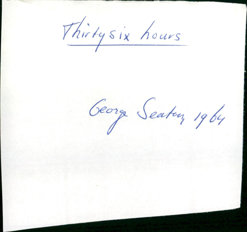 Thirty six hours - Vintage Photograph