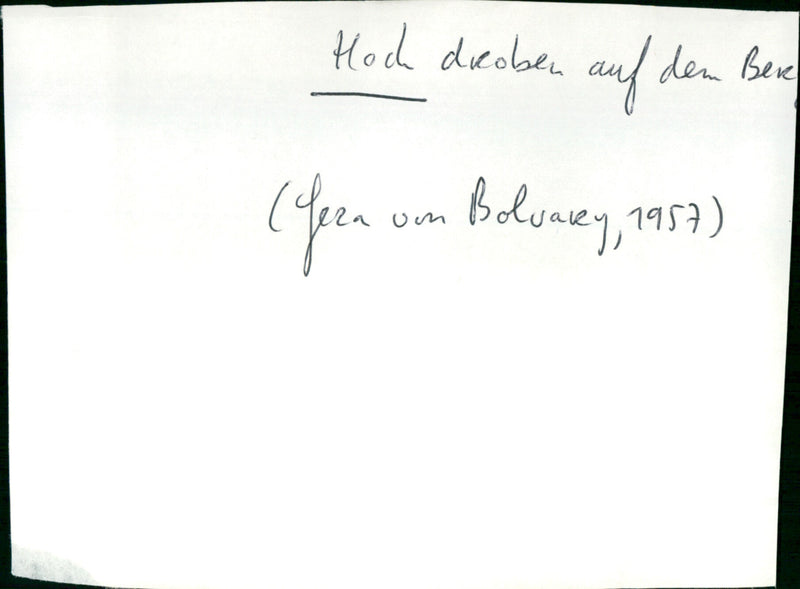 Hoch droben auf dem berg - Vintage Photograph