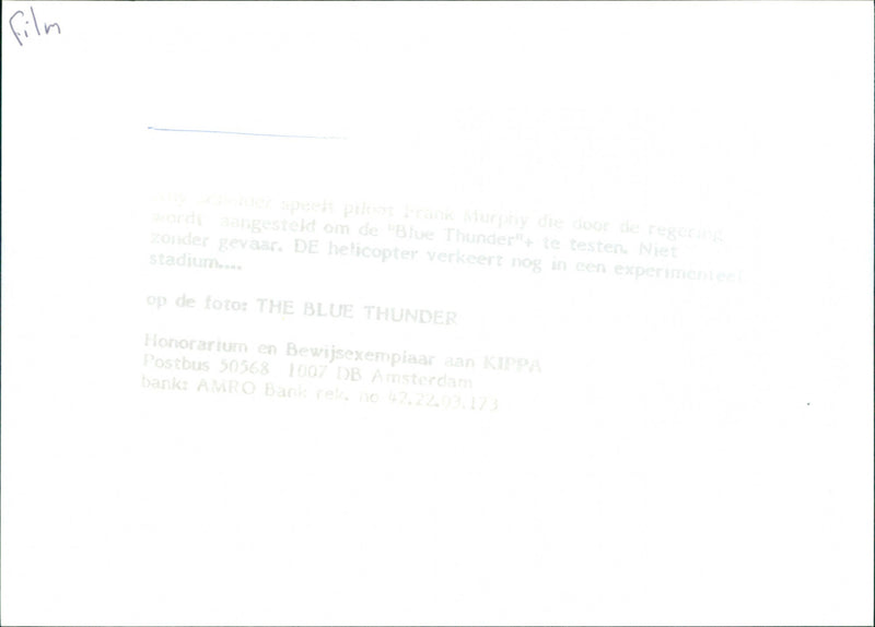The Blue Thunder - Vintage Photograph