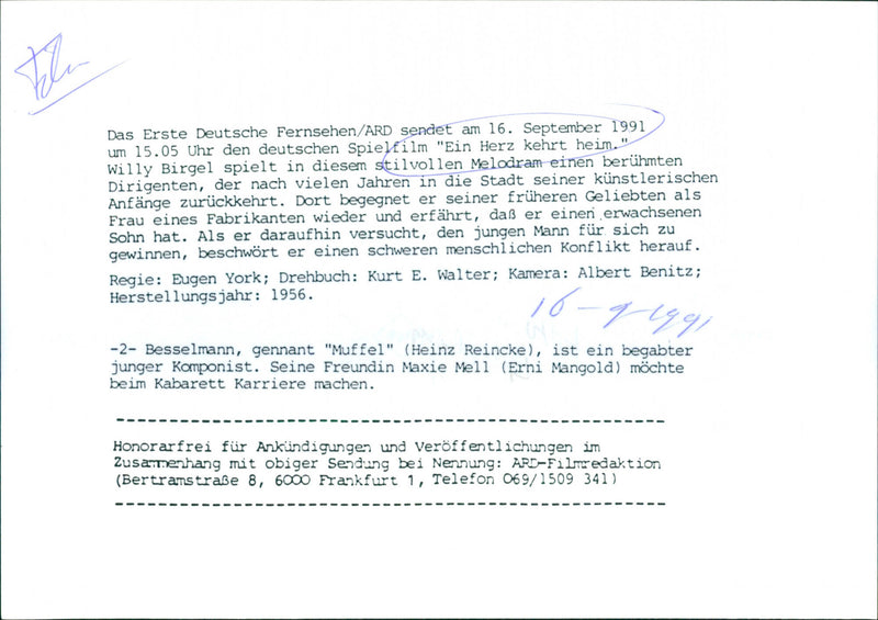 Ein Herz kehrt Heim 1956 - Vintage Photograph