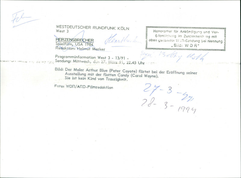 Peter Coyote and Carol Wayne - Heartbreakers - Vintage Photograph