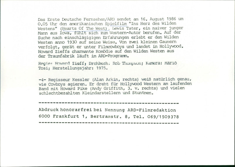 Hearts of the West - Vintage Photograph