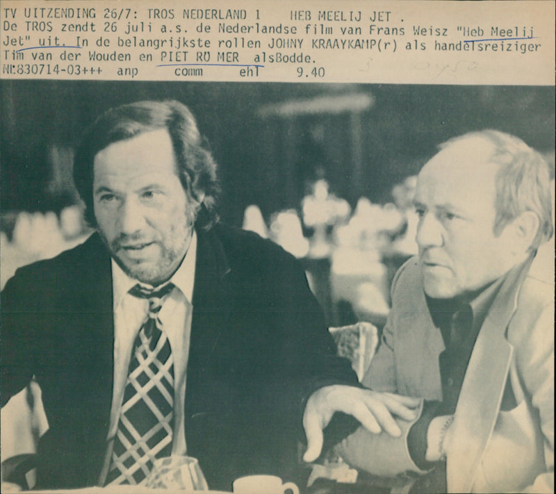 Piet Römer and Johnny Kraaykamp - "Heb meelij Jet"" - Vintage Photograph