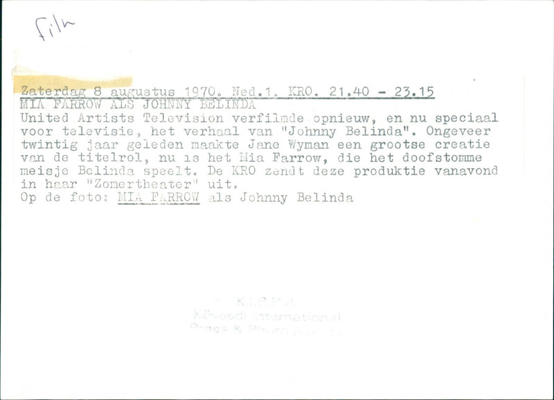 Johnny Belinda - Vintage Photograph
