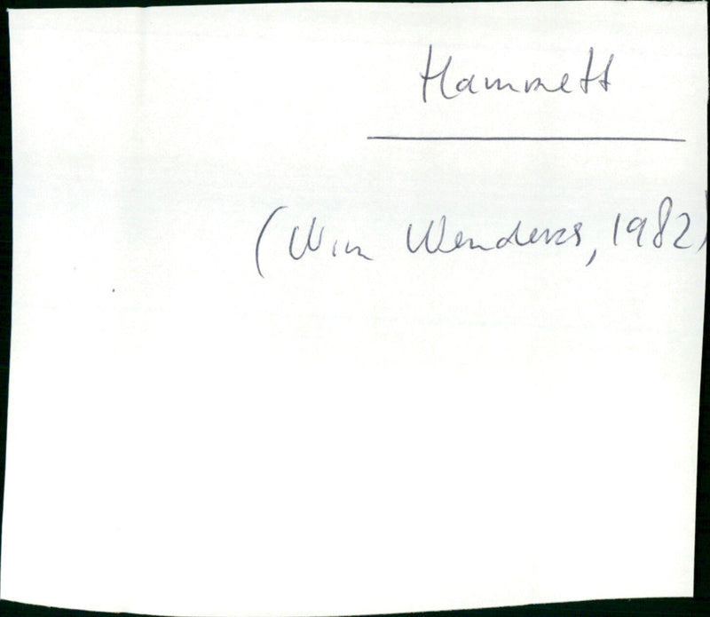 Hammett - Vintage Photograph