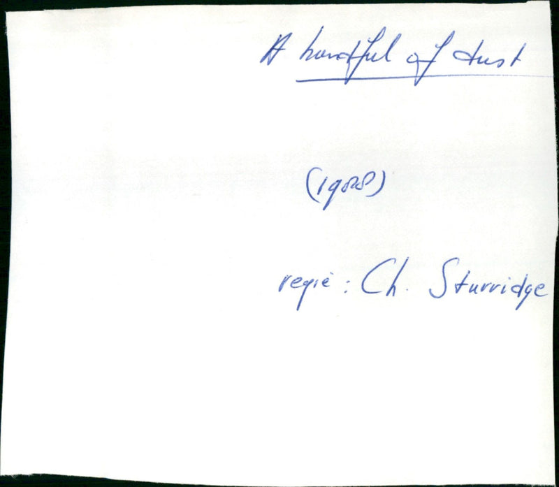 A Handful of Dust - Vintage Photograph