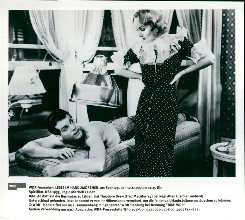 Fred MacMurray and Carole Lombard - Hands Across the Table - Vintage Photograph