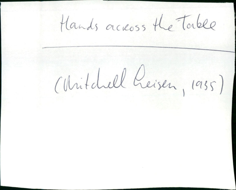 Hands Across the Table - Vintage Photograph