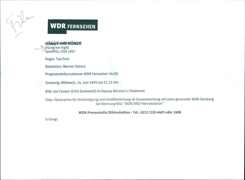 Clint Eastwood - Hang 'Em High - Vintage Photograph