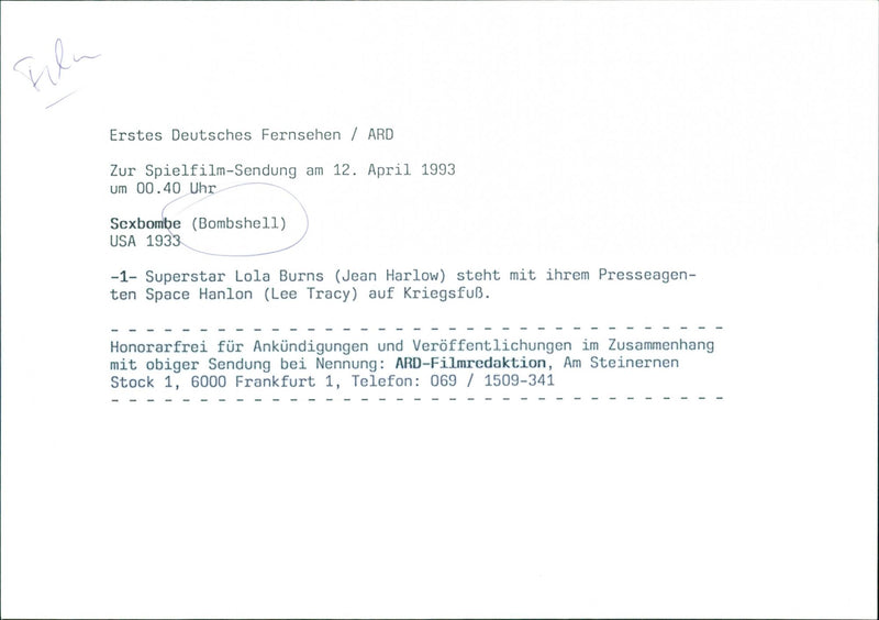 Jean Harlow and Lee Tracy - Bombshell - Vintage Photograph