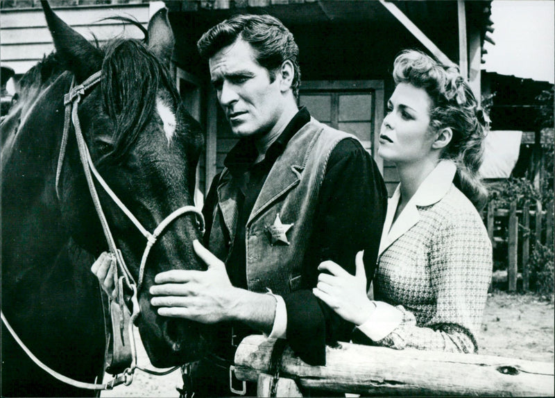 Hugh O'Brian and Nancy Gates - The Brass Legend - Vintage Photograph