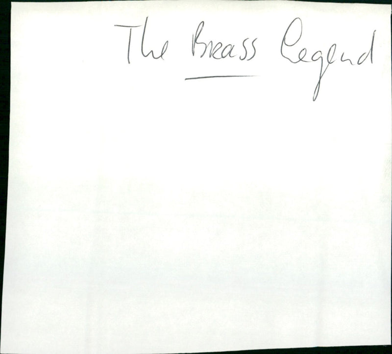 The Brass Legend - Vintage Photograph