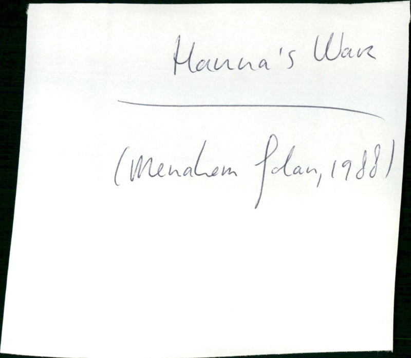 Hanna's War - Vintage Photograph