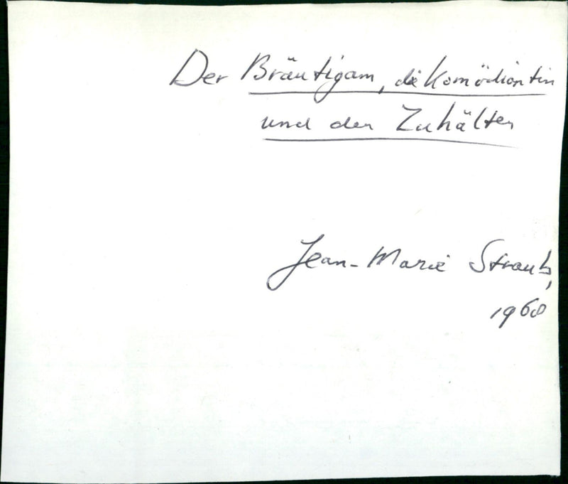 Der Bräutigam, die Komödiantin und der Zuhälter - Vintage Photograph