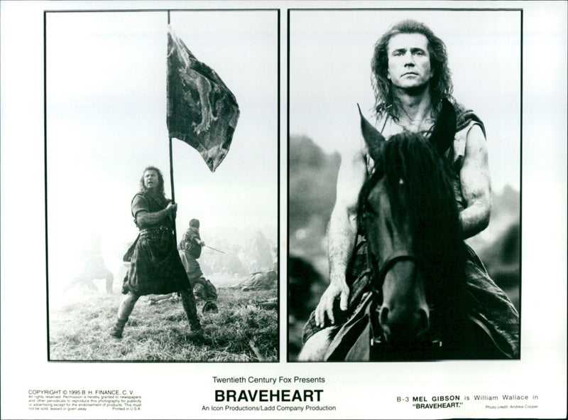 Mel Gibson as William Wallace - Braveheart - Vintage Photograph