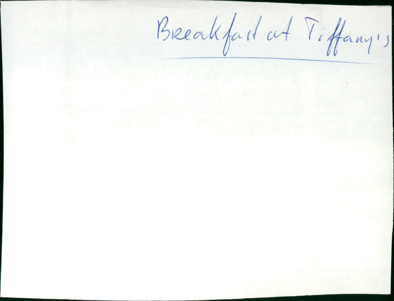 Breakfast at Tiffany's - Vintage Photograph