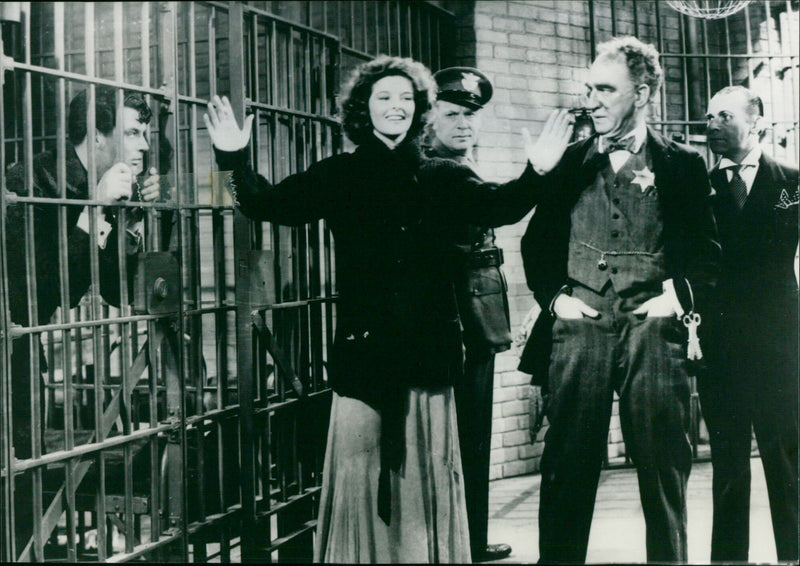 Katharine Hepburn in the film "Bringing Up Baby 1938". - Vintage Photograph