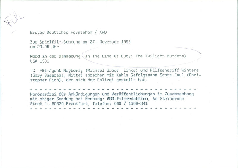 In The Line of Duty: The Twilight Murders - Vintage Photograph