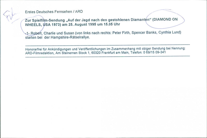 Peter Firth, Spencer Banks and Cynthia Lund - Diamonds on Wheels - Vintage Photograph