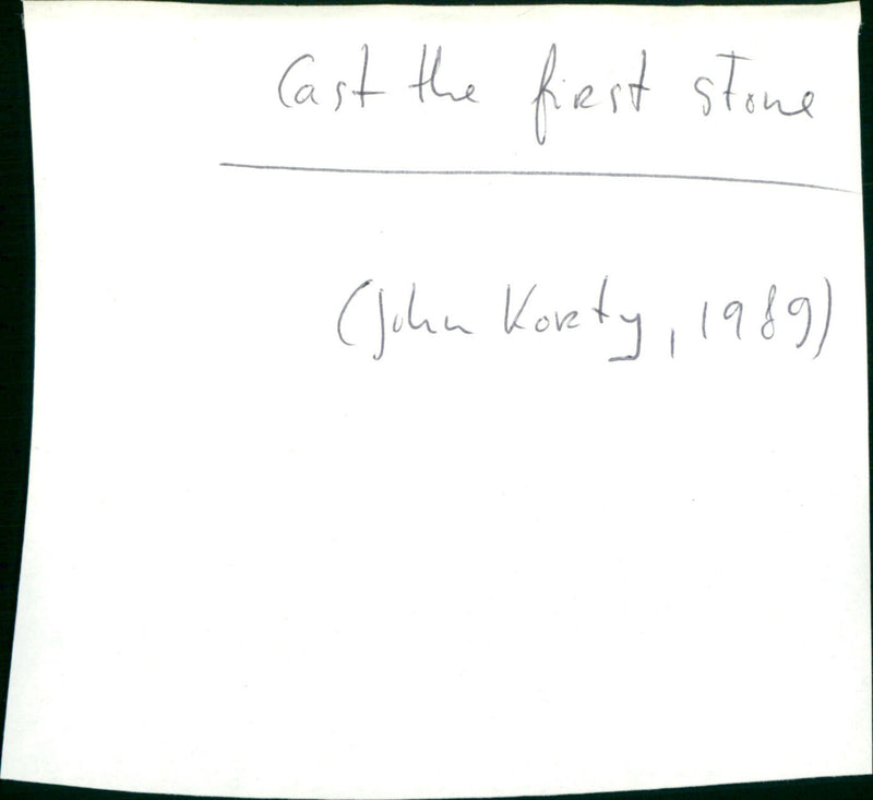 Cast the First Stone - Vintage Photograph