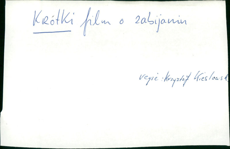 Krótki film o zabijaniu - Vintage Photograph