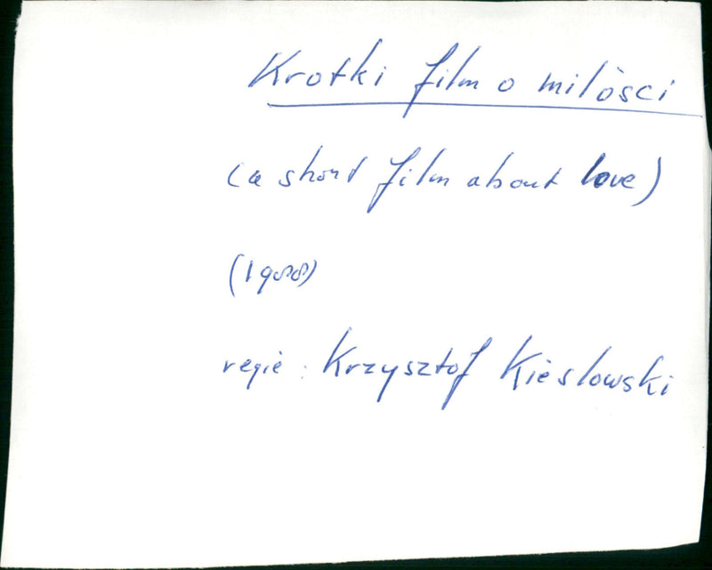 Krótki film o miłości - Vintage Photograph