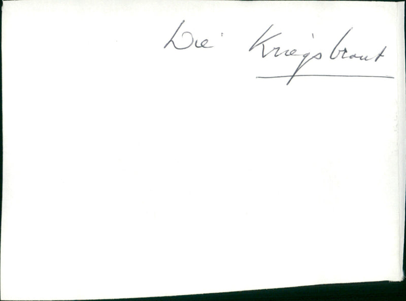 Die Kriegsbraut - Vintage Photograph