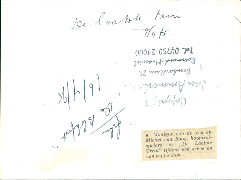 Monique van de Ven and Michel van Rooy - De laatste trein - Vintage Photograph