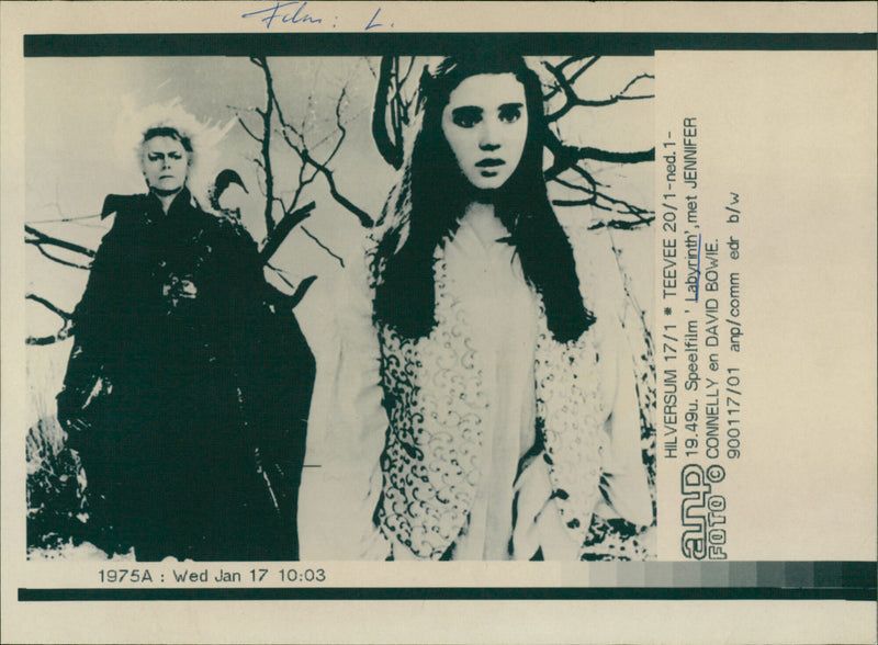 Jennifer Connelly and David Bowie - Labyrinth - Vintage Photograph