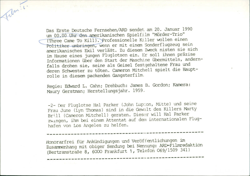 Three Came to Kill - Vintage Photograph